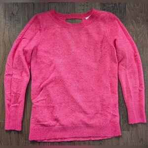 Hot Pink Sweater with Open Wrap Back